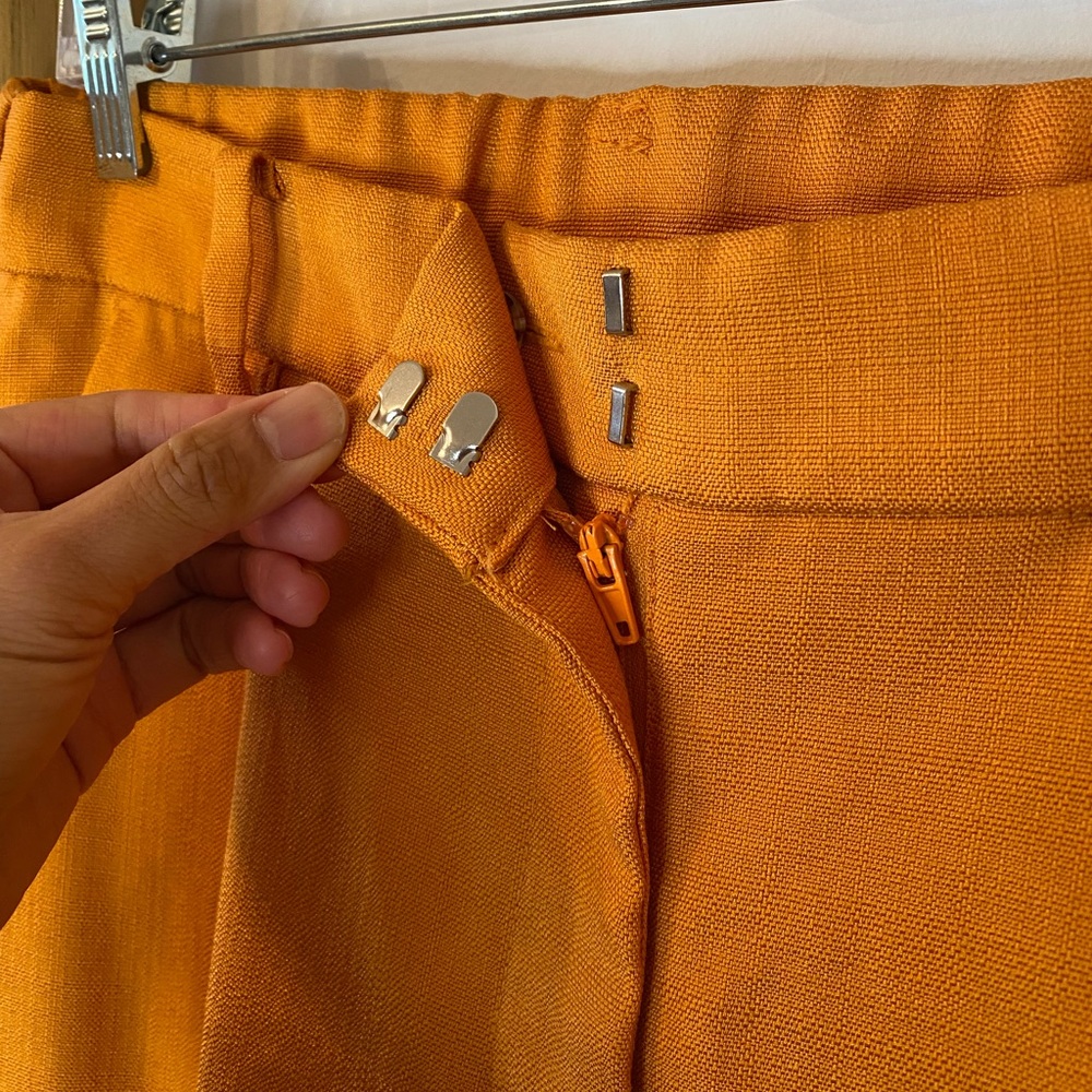 H&M Orange Tailored Trouser Pants High Waist Straight Leg Sz 10 - Picture 6 of 9